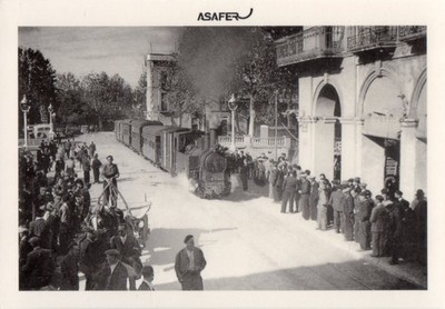 Personenzug der Bahnstrecke Girona   Flaca   Palamos um 1940 AK aus Spanien
