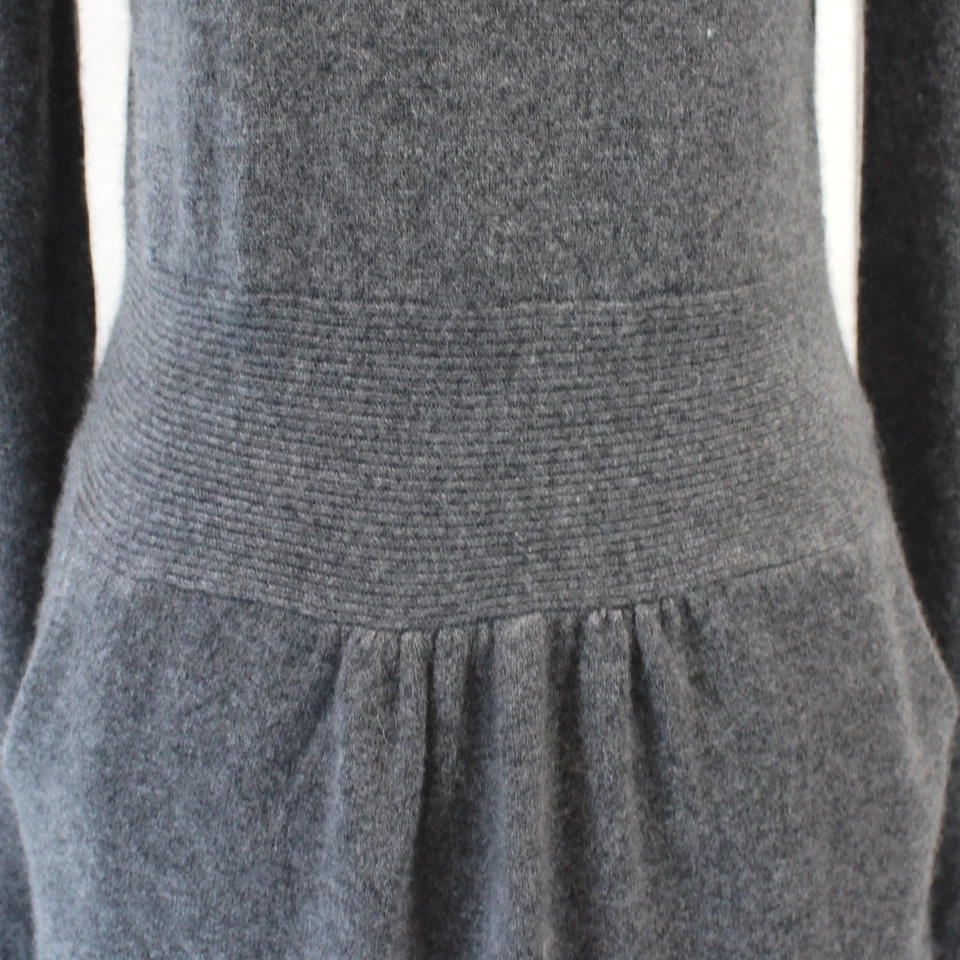 Peck & Peck 2-Ply 100% Cashmere Gray Turtleneck Short Sleeve Sweater Dress Large - Image 4 of 4
