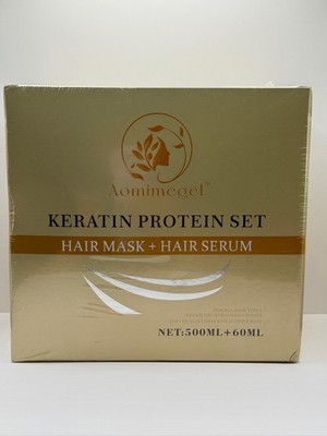 Aomimegel Keratin Protein Set Hair Mask + Serum 500ml + 60ml Deep Repair New Sea
