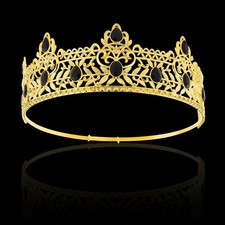 King Crowns for Men, Antique Gold Prom Crown