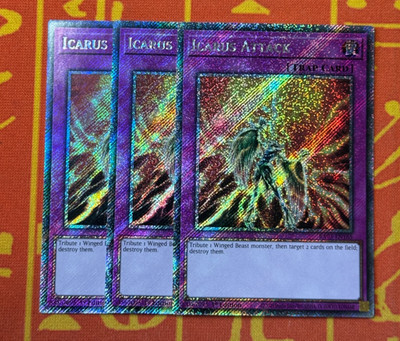 YUGIOH IKARUSANGRIFF PLATIN SECRET RARE 1.AUFLAGE NM RA03-DE165 x3 PLAYSET