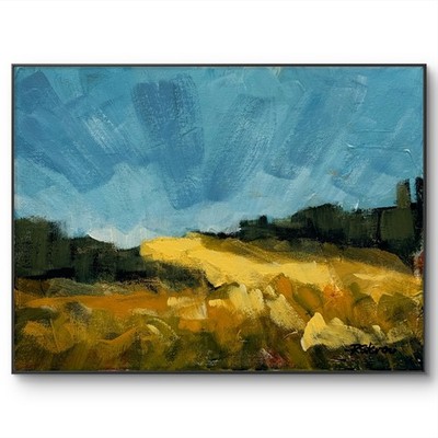 Hand Painted Abstract 9x12 Fields Painting Acrylic Canvas Wall Art by R Stevens