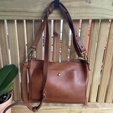 Madewell Transport Shoulder Double Strap Crossbody Top Zip Chestnut Brown