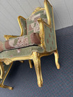 67516 Pair of Vintage French Provincial Gold Gilt Wingback Chairs — photo 6