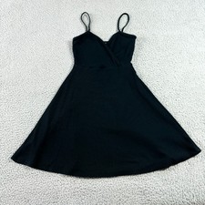 Wild Fable Black Size XXS Knit V-Neck Stretch Chic Fit & Flare Mini Skater Dress