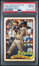 2024 TOPPS SILVER PACK 1989 CHROME PROMO #T89C77 CHRISTIAN YELICH 1/1 PSA 8