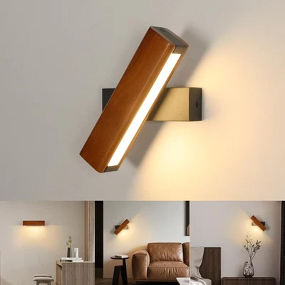 Applique Murale Led Bois,Rotatifs 350°Applique Murale Chambre - Photo 1/4