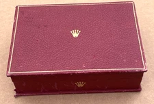 Rare Vintage Rolex Red Leather & Wood Presentation Display Box Made in Italy