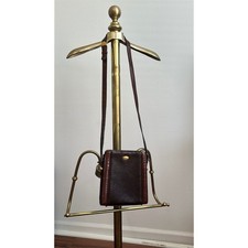 Bally Vintage Brown Pebbled Leather Croc Embo...