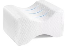 Knee Leg Pillow For Sleeping Cushion Support Between Legs Rest Memory Foam white