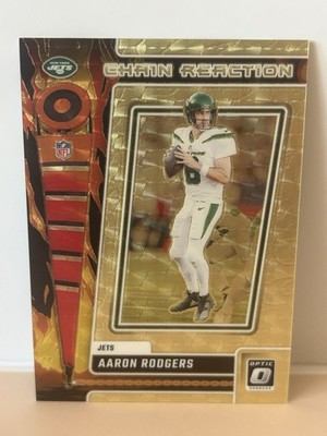 Aaron Rodgers (One Of One) - 2023 Panini Donruss Optic - Chain Reaction Gold 1/1