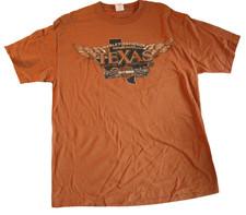 Harley Davidson Men's S/S T-Shirt Texas W/Wings, Burnt Orange, Large, Cotton