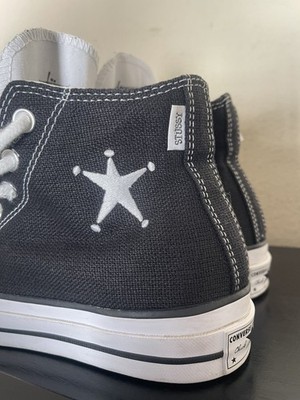 Converse Stussy x Chuck 70 High Top 'Black' Sneakers A01765C Size