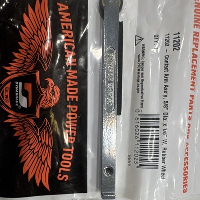 Dynabrade Dynafile II 11202 Contact Arm Assembly 5/8'' Dia x 7/16'' W Rubber Wheel