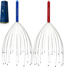 USAGA Head Massager Scalp 20 Fingers Scratcher, Red Blue