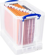 Really Useful Filing Box 19 Litre Plastic with 10 suspension files A4
