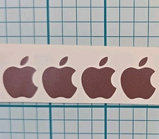 4 Rose Gold Apple Logo Overlay Vinyl Decals - For iPhone Windows Laptops