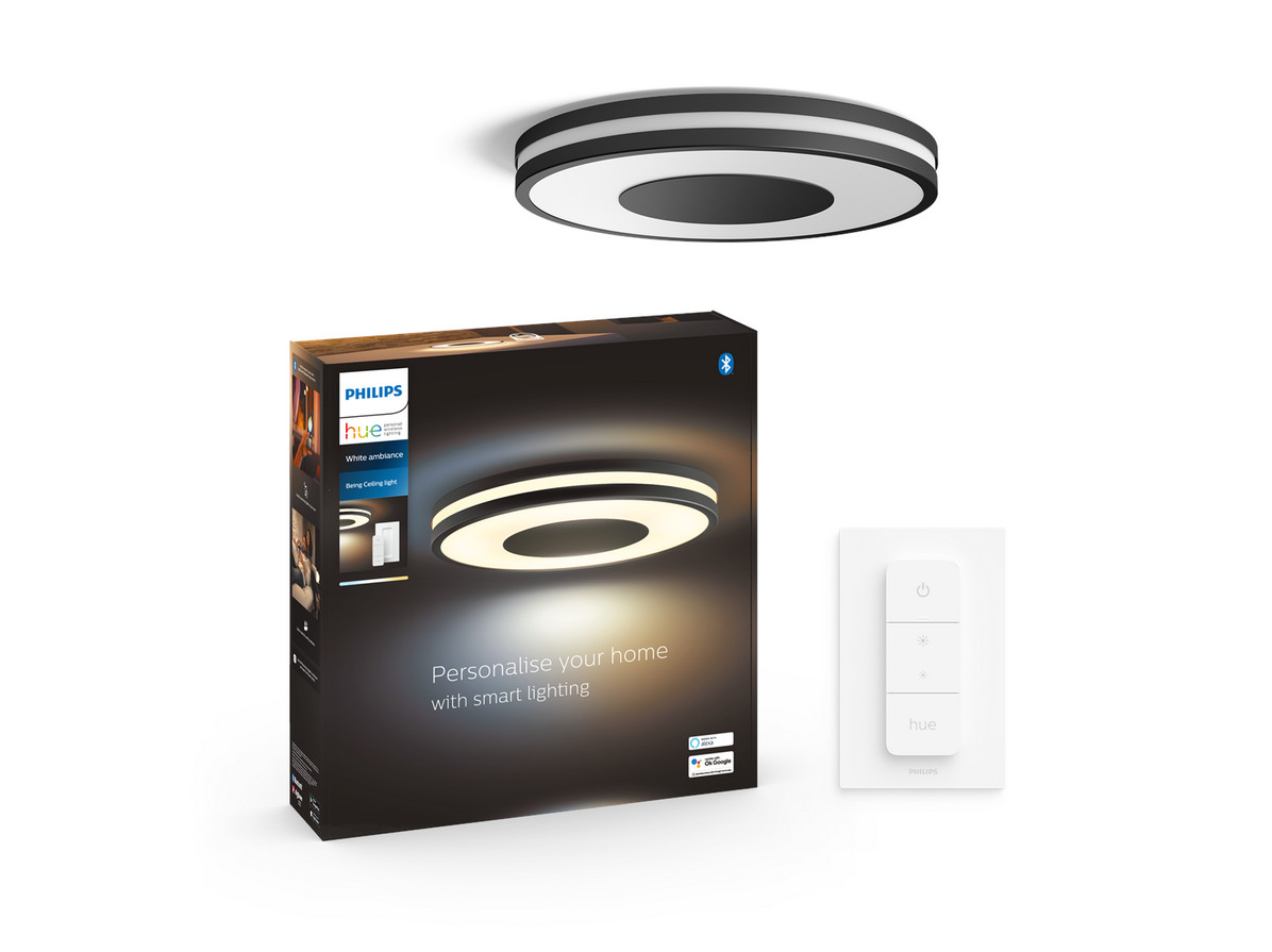 Philips Hue White Ambiance Being Deckenleuchte 2500 lm + Dimmschalter - Schwarz - Bild 2