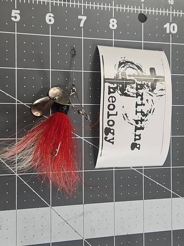 Spinners Shannon Twin Spinners de Colección Raros • Rojo Blanco Bucktail EE. UU. GUC F1 - Imagen 10 de 11