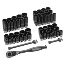 Grey Pneumatic 3/8" Drive 12-Point SAE/Metric Ratchet & Socket Set, 59 Pieces