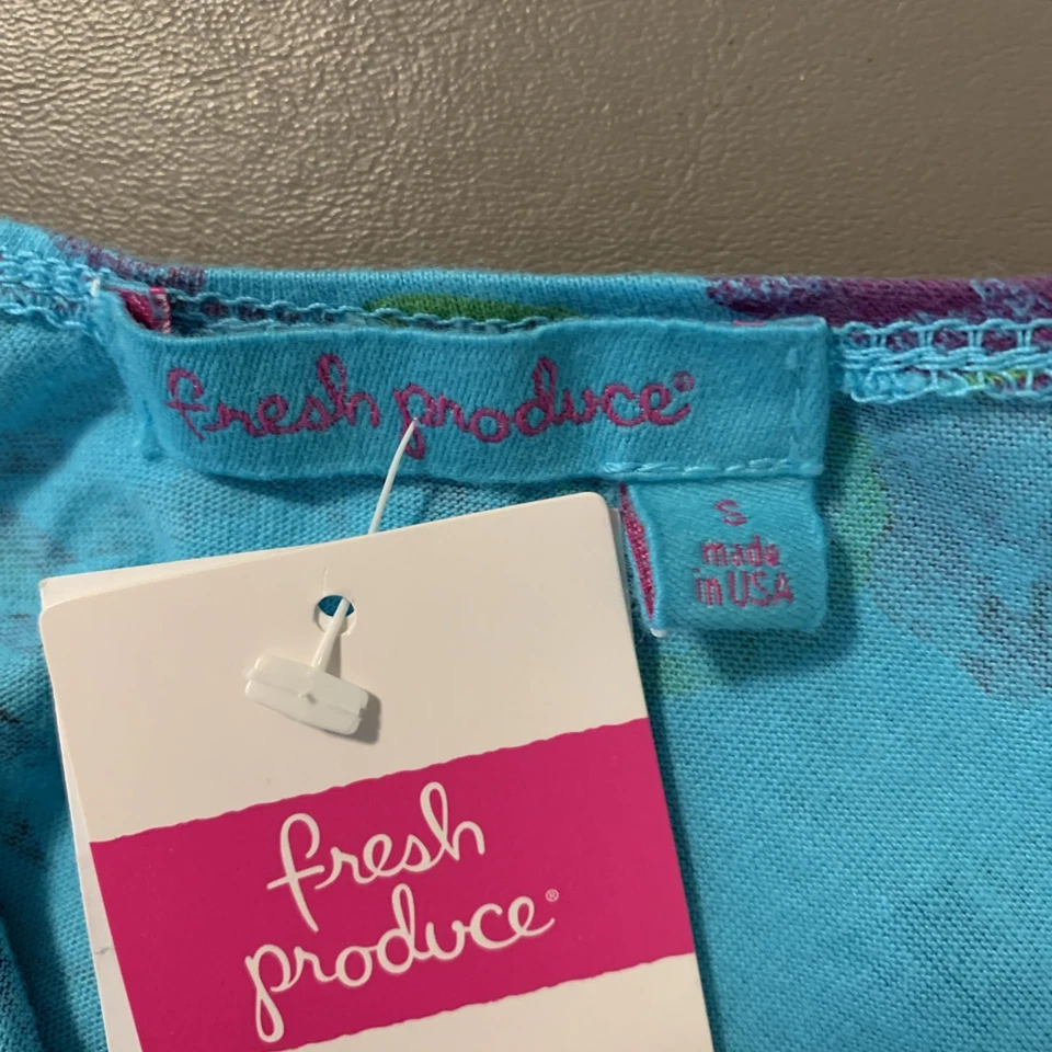 Vestido Fresh Produce Niñas S NUEVO Sin Mangas Azul Tropical Playa Solero Costero Foto 2 de 4