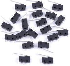 20Pcs AC 5A/125V 3A/250V Long Straight Hinge Lever Arm Micro Limit Switch...