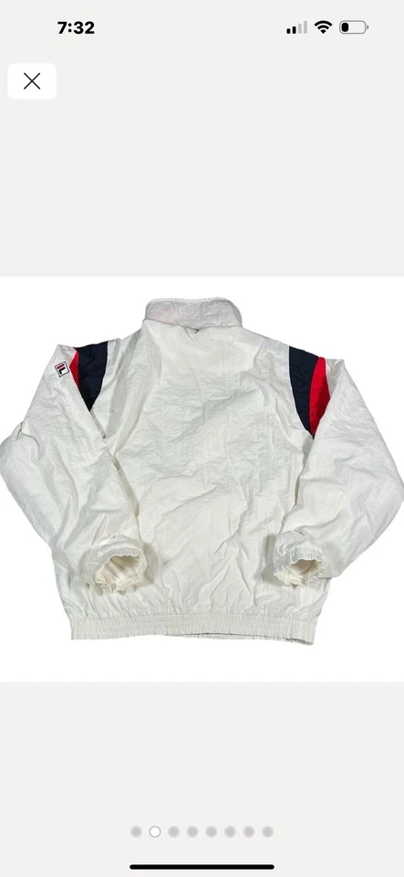 Fila Made In Italy Windbreaker Men’s Vintage 90’s Red Navy Brushstroke Logo - Image 2 of 4