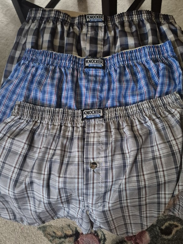 NWOT 3 Pairs Men's Boxer Shorts by Knocker - Plaid Design - Size XL