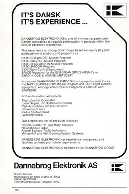 Dannebrog Elektronik Radar Systems Missile Program Technology Vtg Mag Print Ad