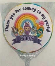 Personalized Kids Birthday Stickers Thank You Favors Labels Tags 2.5" (12)
