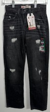 LEVI  S 514 Straight Leg Black Distressed JEANS - Boys Size 12 Reg 26x27