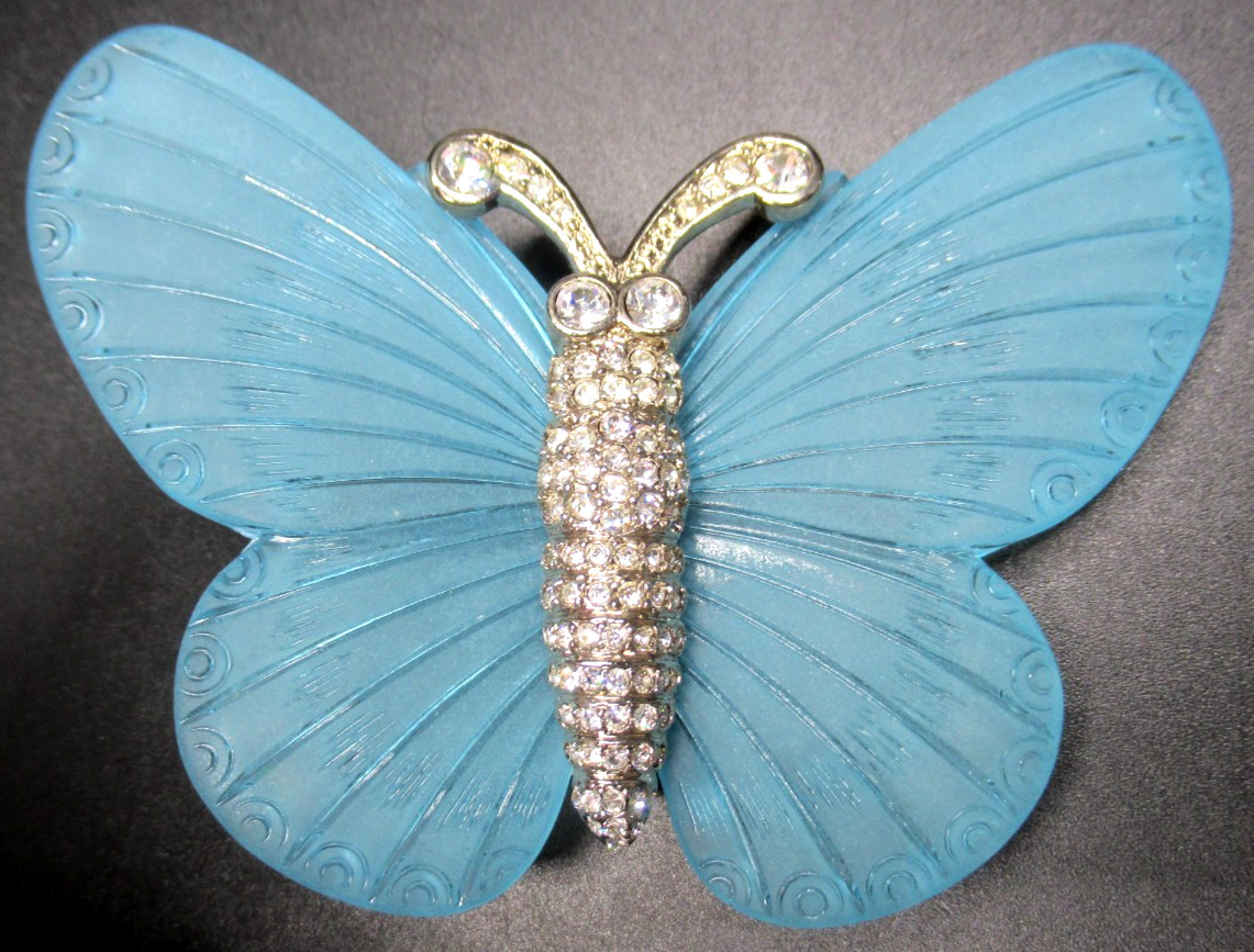 KJL KENNETH J LANE Beautiful Blue Frosted Lucite … - image 1