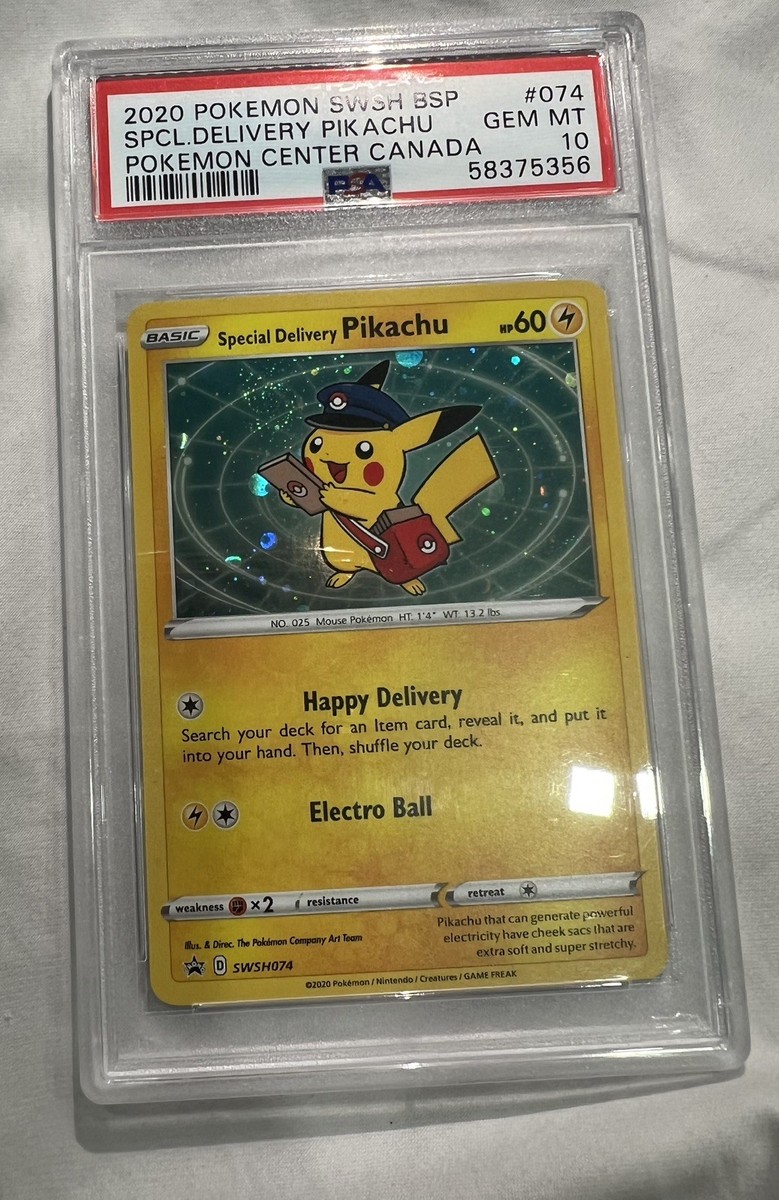 Special Delivery Pikachu 2020 Swsh Black Star Promo wth SWIRL #074