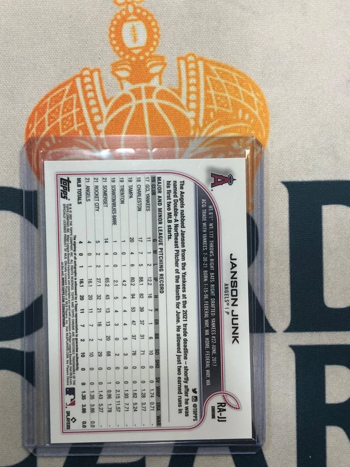 2022 Topps Chrome JANSON JUNK On Card RC Auto - Image 2 of 2