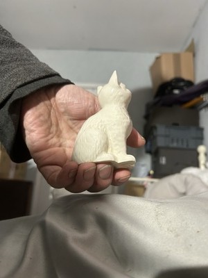 BESWICK VINTAGE SITZENDE WEISSE KATZE / KÄTZCHEN FIGUR - 10 CM GROSS