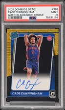 PSA 9: 2021 Panini Donruss Optic Rated Rookie Cade Cunningham Black Gold Auto /8