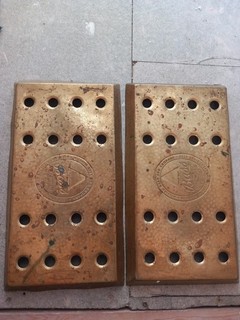 Bass Ale Bar Drip Tray Brass counter top. x 2 Pair