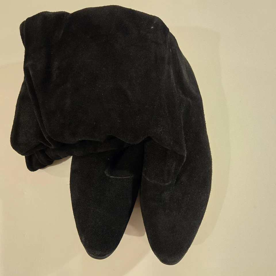 Shellys London Women's Size 6 Black Suede Slouch High Heel Boots UK 4 EU 39 - Image 3 of 4