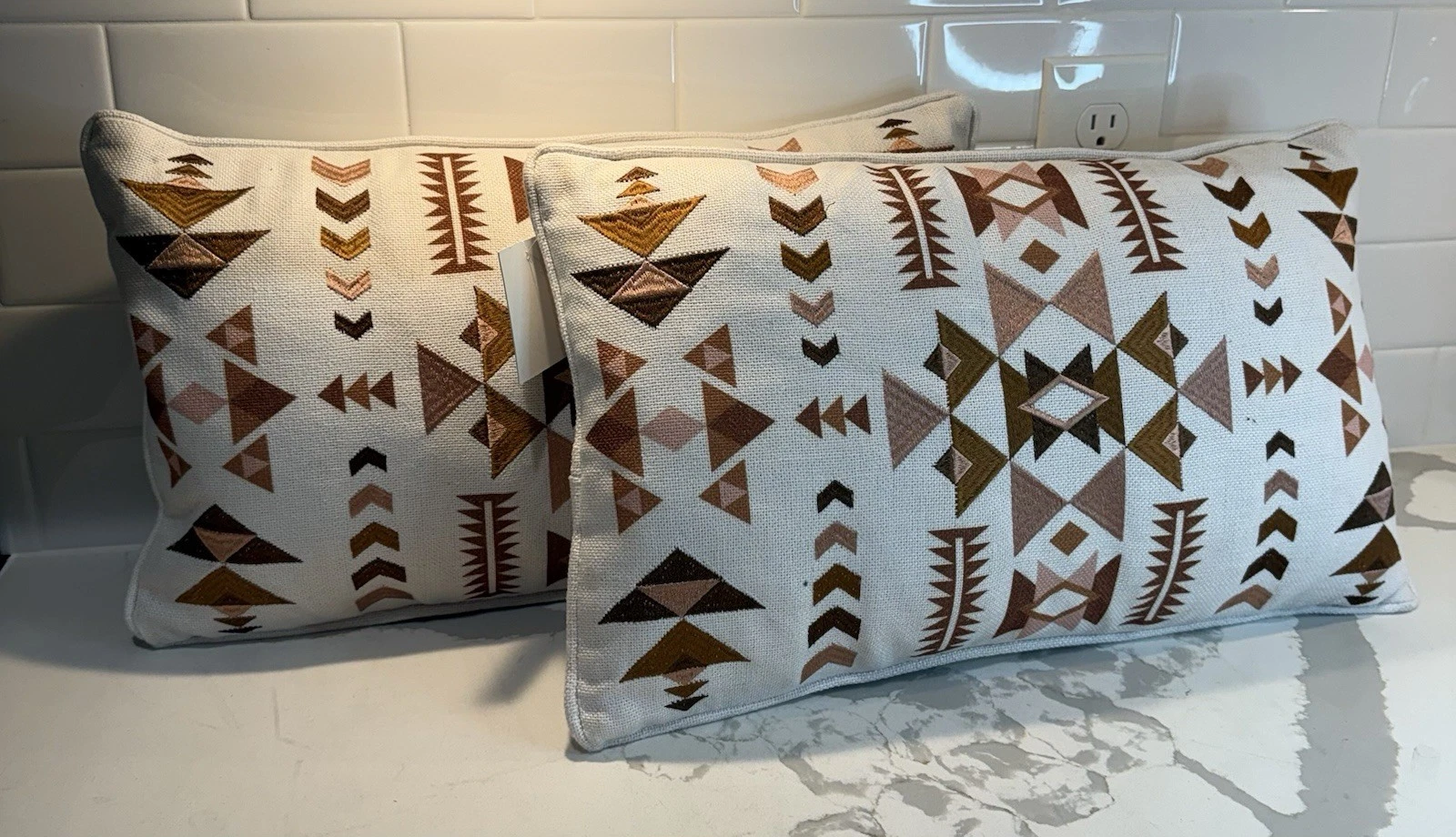 THRO STUDIO Southwestern Embroidered Accents Decor Throw Pillow Set Of 2