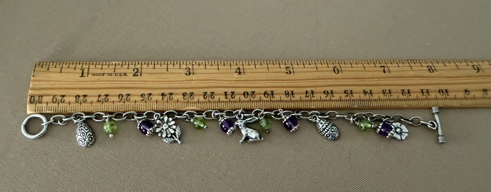 Sterling Silver Easter Spring Rabbit Charm Bracel… - image 5
