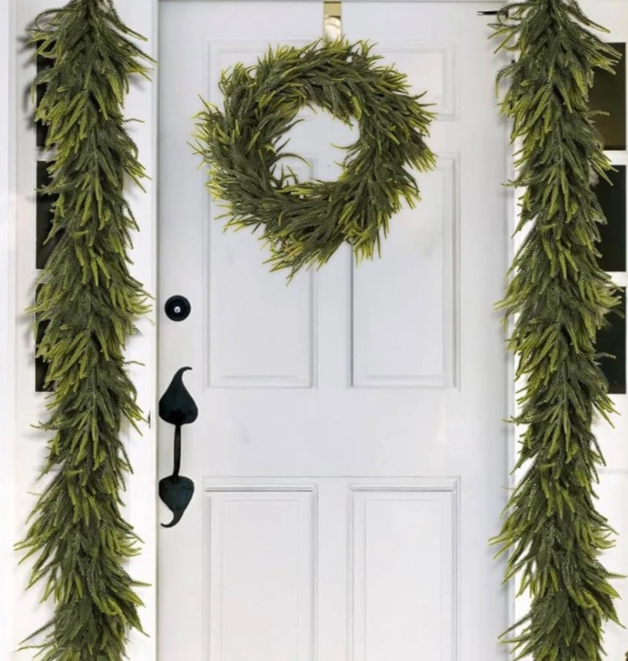 9ft Christmas Cypress Leaves Garland – Green Wreath Garland Decoration - image 4 of 4