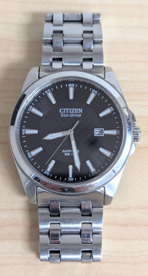 Citizen Eco-Drive E111-S070856 Formal Black Dial Date Mens Solar Watch 6 1/2''