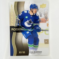 23-24 UD Premier Hockey Gold Parallel Rookie 116 Aidan McDonough /65