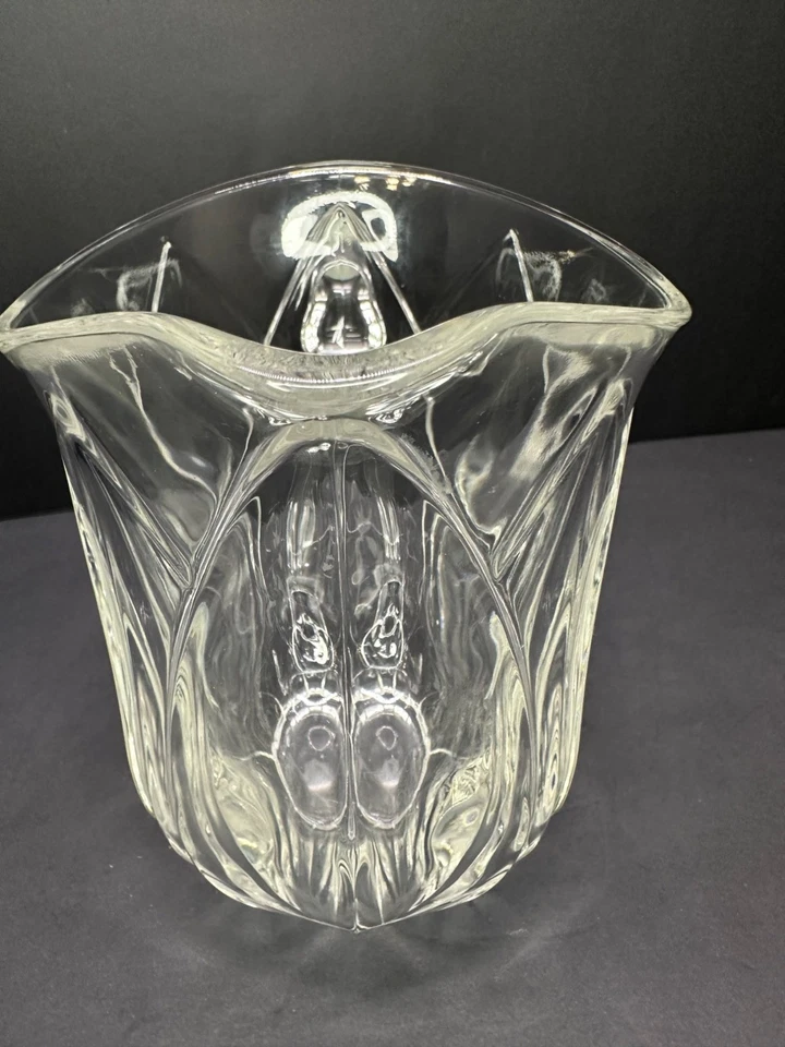 Jarra de agua de tulipán cristal D'Arques Durand Pompano de colección cristal Francia 8" Foto 3 de 4