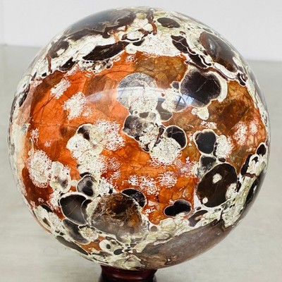 Natural Money agate Crystal Sphere Ball healing 3080G