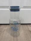 Vintage Pyrex Glass Juice Carafe Pitcher Cornflower Country Blue Basket 1.5L USA