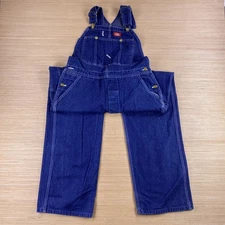 Dickies Overalls Mens 36x34 Blue Denim Workwear Coveralls Pocket Carpenter