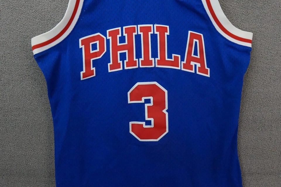 Mitchell Ness Allen Iverson #3 Philadelphia 76ers 1996-97 Hardwood Jersey M Blue - Image 3 of 4