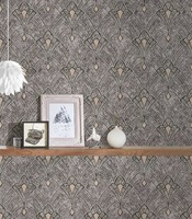 Metallic Tapete Schwarz Mit Glanzeffekt & Farbstruktur