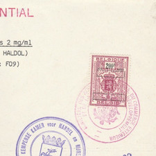 BELGIUM Rare Revenue 200 F. Tied Document 1983